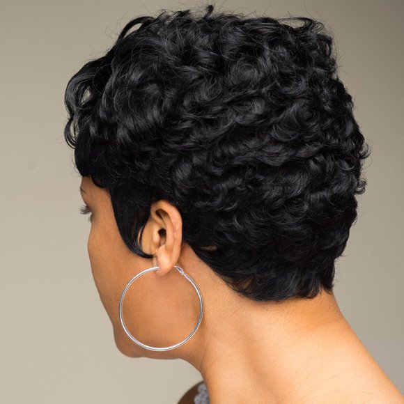 Wavy Curly Pixie w/ Lace Parting - Picture 7 of 8